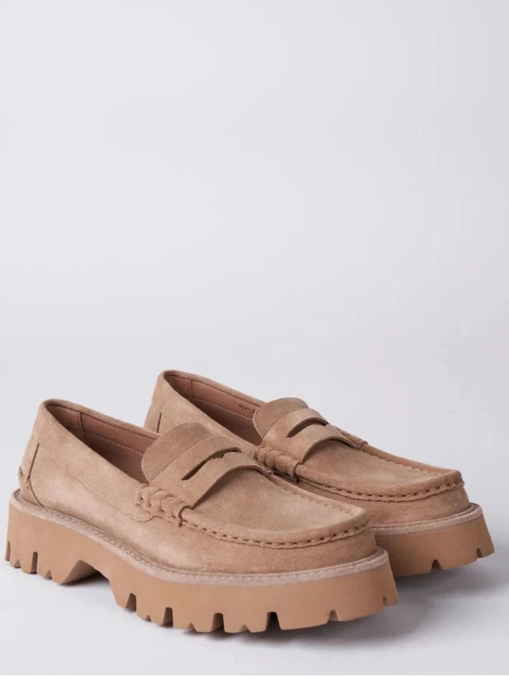 PEDRO GARCIA Sebas Suede Lug Sole Loafers in Desert Velour 39 NEW